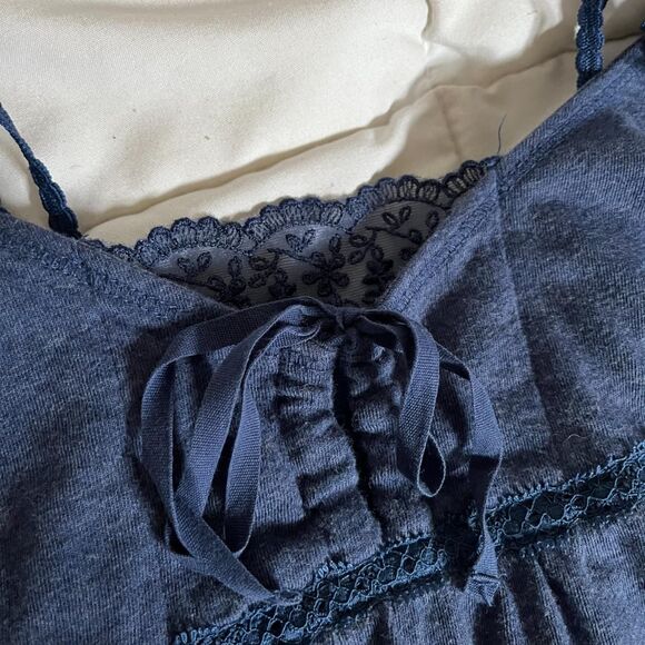 Vintage Y2K Navy Blue Lacey Babydoll Tank from SO Wear It Declare It (Size S) - Picture 6 of 7